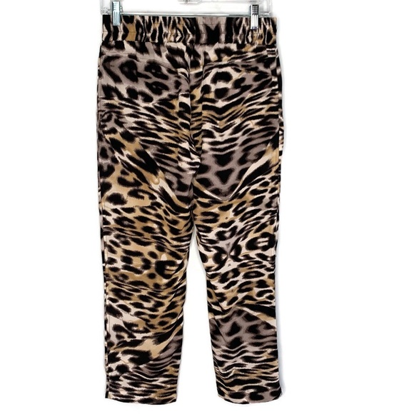 Mela Purdie Animal Print 100% Silk Tapered Ankle Pants Size S Mint! - Picture 2 of 10